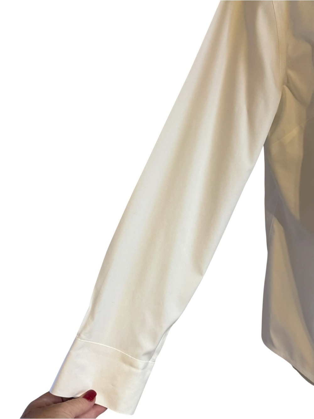 Chico's Crisp White Hidden Button Front Cotton Shirt LARGE #V - Picture 5 of 8
